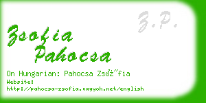 zsofia pahocsa business card